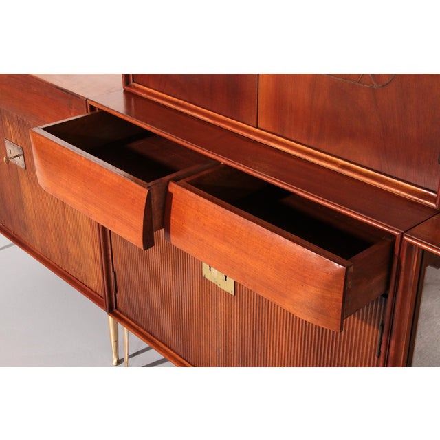 Mid-Century Italian Modular Wall System attributed to Vittorio Dassi, 1950s, Set of 7 For Sale - Image 3 of 17