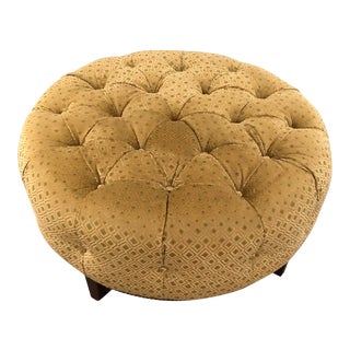 John Boone Velvet Tufted Ottoman For Sale