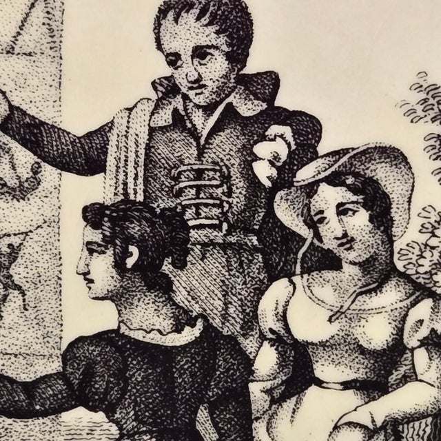 Framed Creamware Plate After Creil Panorama Series For Sale In Dallas - Image 6 of 9