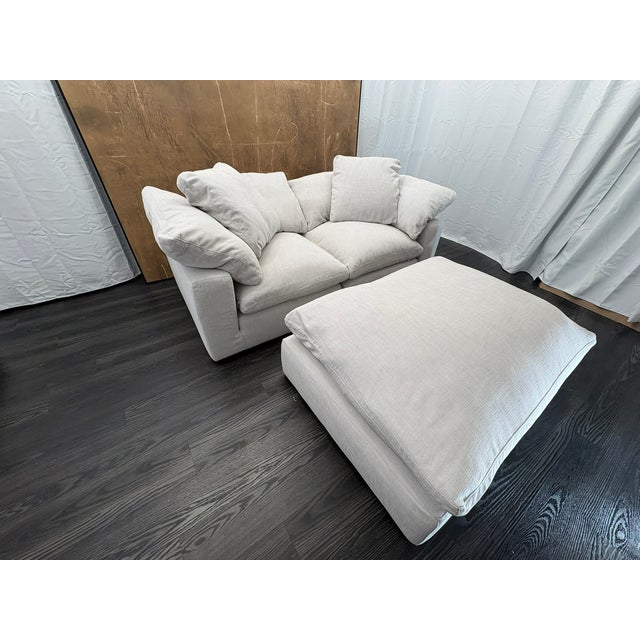 Rh Cloud Modular Sectional 3-Piece Configuration | Dove | Perennials® Performance Textured Linen Weave For Sale - Image 18 of 18