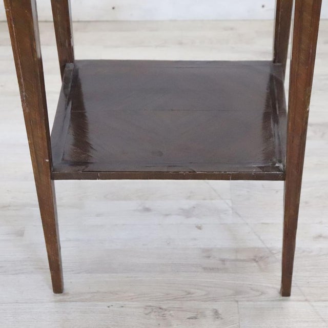 Wood Antique Walnut Nightstand with Two Drawers, 1700s For Sale - Image 7 of 11