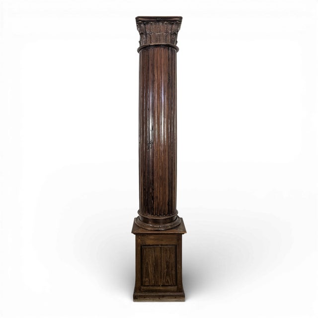 Brown Large 18th Century Oak Corinthian Column For Sale - Image 8 of 8