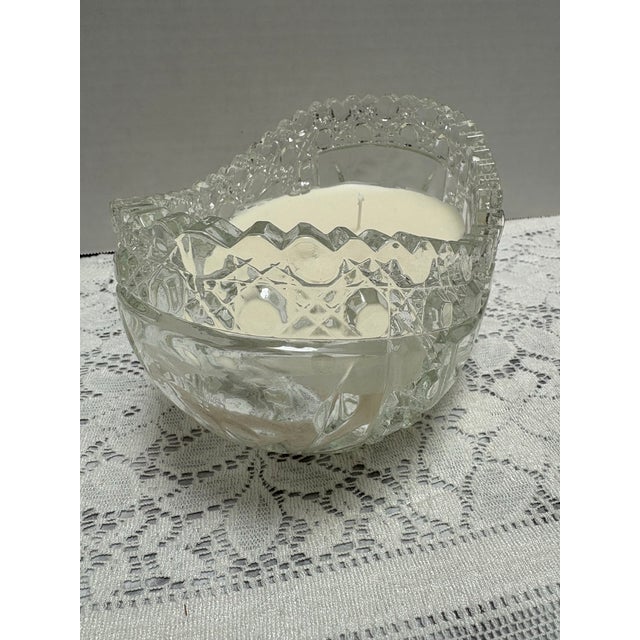 Vintage Textured Glass Bowl With Handcrafted Soy Wax Candle For Sale In Sacramento - Image 6 of 9