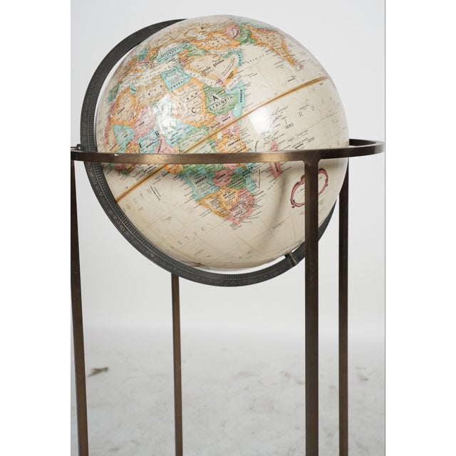 Replogle “World Classic” 12-Inch Library Globe on Brass Pedestal Stand ...