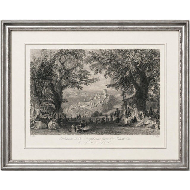Black After Thomas Allom, Entrance to the Bosphorus from the Black Sea, 1838, Print on Paper, Framed For Sale - Image 8 of 9