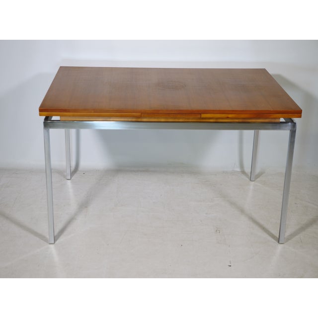 Mid-Century Dining Table in Walnut with Chrome Frame, 1960s For Sale - Image 4 of 11