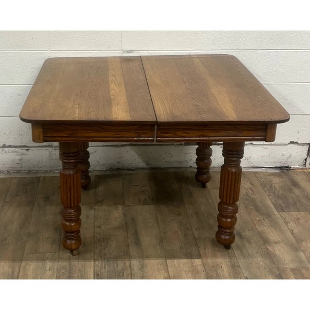 Brown Vintage English Oak Pub Table Dining Table For Sale - Image 8 of 9