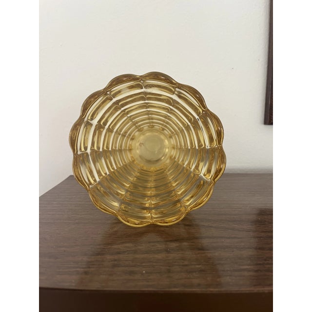 This iridescent pressed glass vase by Cambridge Glass (Ohio) is in the Cascade pattern, a lovely stacked glass with a...