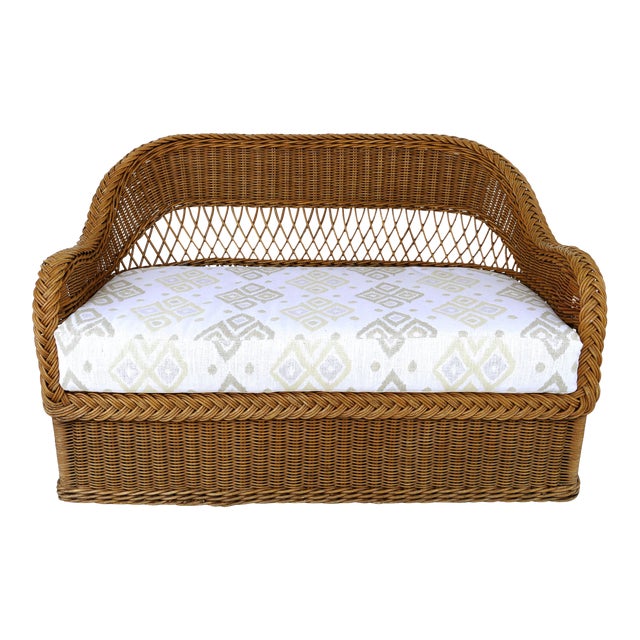 Henry Link Woven Wicker Loveseat Settee Chairish