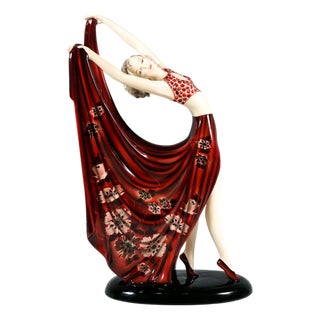 Vintage Art Deco Ceramic Dancer by Stephan Dakon, 1930s For Sale