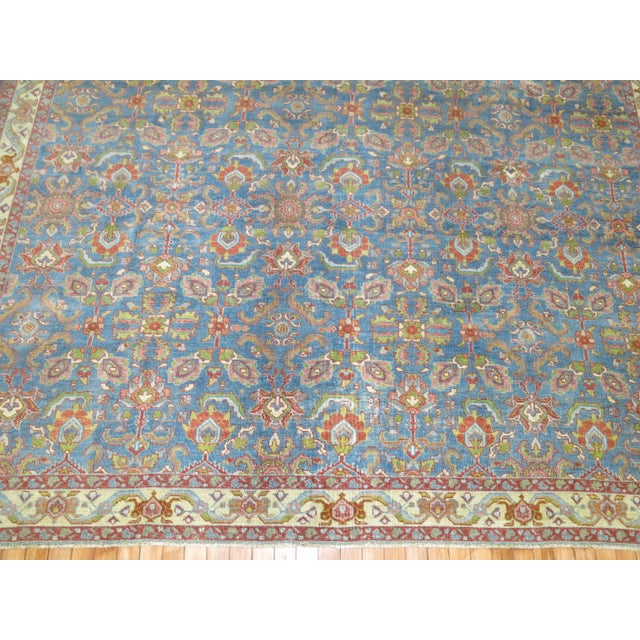 Zabihi Collection Blue Antique Persian Tabriz Rug - 8' x 12'5" For Sale In New York - Image 6 of 12