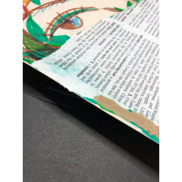 Contemporary Contemporary Painting “The Amazon Reader”, Mixed Media on Paper, Original Artwork by Auker For Sale - Image 3 of 6