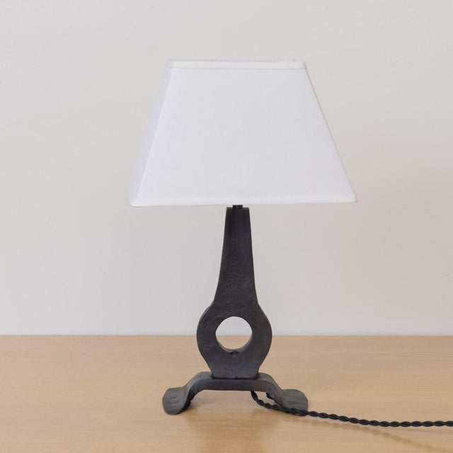 1950s 1950s French Heavy Iron Brutalist Lamp For Sale - Image 5 of 12