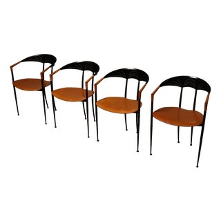 Vintage Dining Chairs by Tetide, Italy, 1980s, Set of 4 For Sale