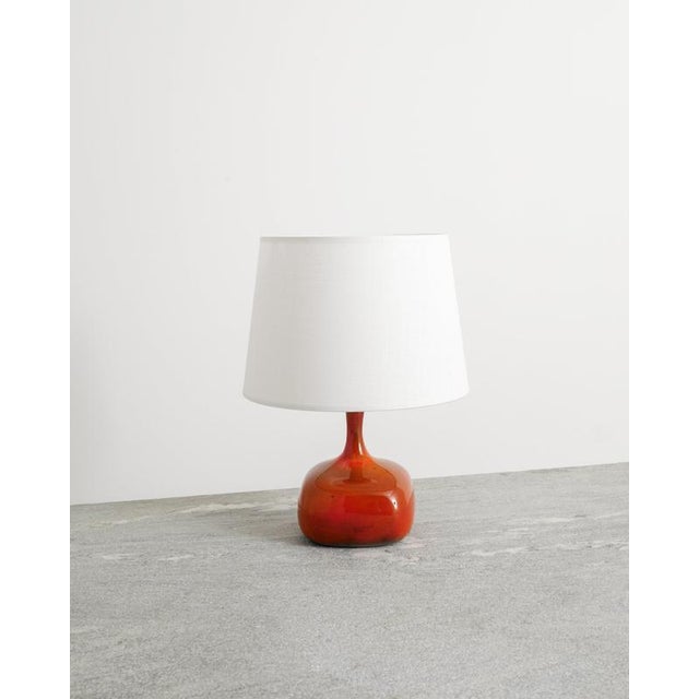 Mid-Century French Red Apple Ceramic Lamps by Jacques & Dani Ruelland, France, 1960s, Set of 2 For Sale - Image 4 of 7