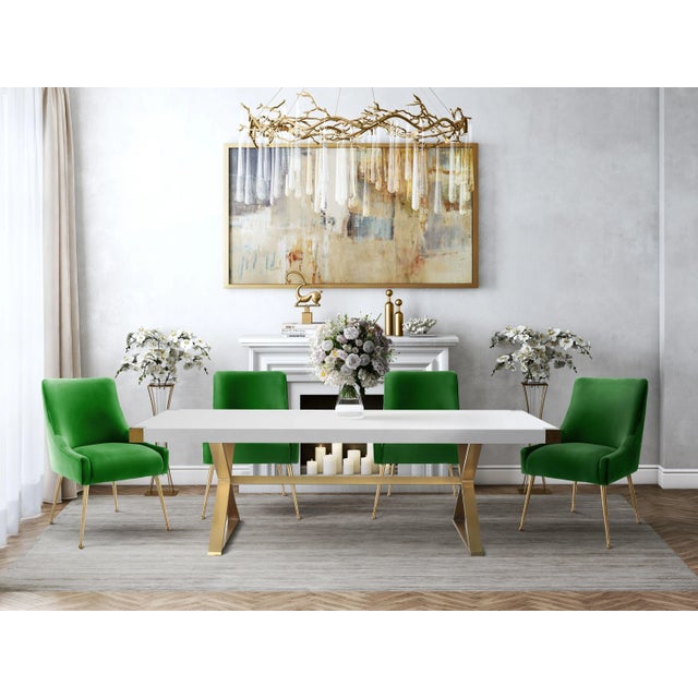 Green Beatrix Green Velvet Side Chair with Gold Legs For Sale - Image 8 of 9