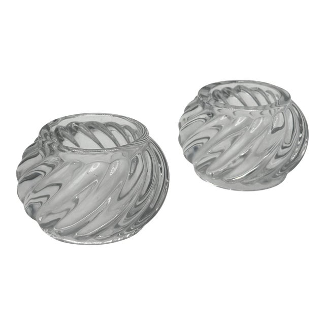 Pair of Baccarat Crystal Napkin Rings For Sale