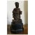 Wood Chinese Carved Wood Statue of an Official Holding a Dog & Fish - Mounted on Custom Base For Sale - Image 7 of 11