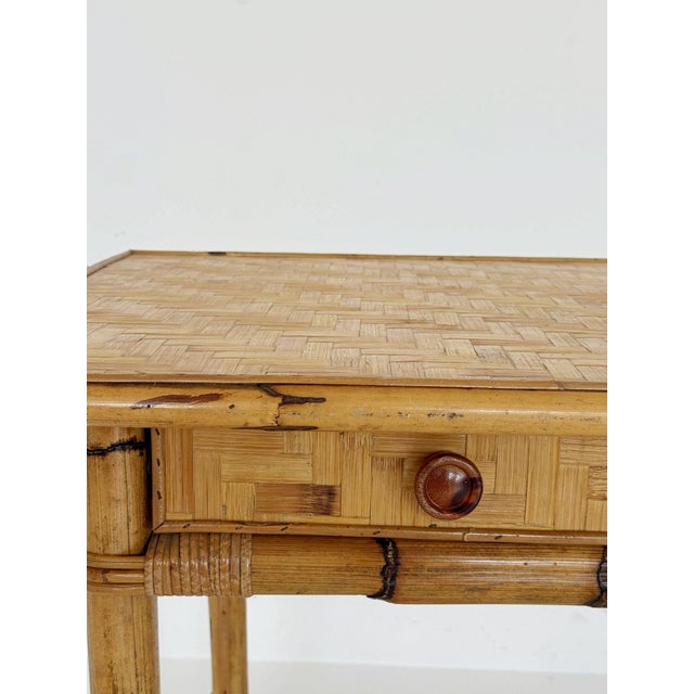 Wicker and Bamboo Desk, 1960s For Sale - Image 6 of 8