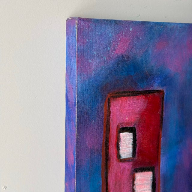 Postmodern 1996 Postmodern Cityscape Painting For Sale - Image 3 of 9