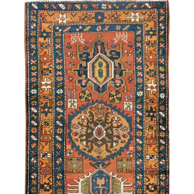 Rustic Galerie Shabab Collection Early 20th Century Persian Heriz Long Runner For Sale - Image 3 of 9