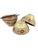 A beautiful set of four large Bat Trang ceramic pho and ramen bowls, handcrafted in Vietnam and decorated with an...