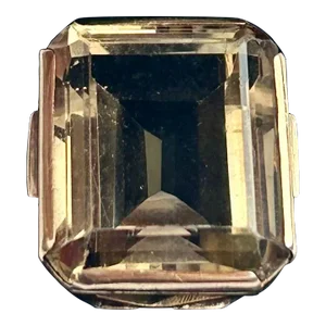 Vintage Topaz Emerald Cut 14k Yellow Gold Cocktail Ring Size 6.75