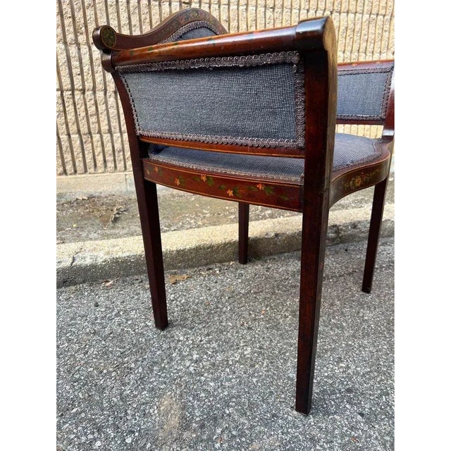 Brown Early 20th Century Edwardian Style Satinwood Dressing Chair For Sale - Image 8 of 12