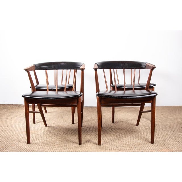 Danish Armchairs in Teak and Skai by Helge Sibast for Sibast, 1955 For Sale - Image 6 of 18