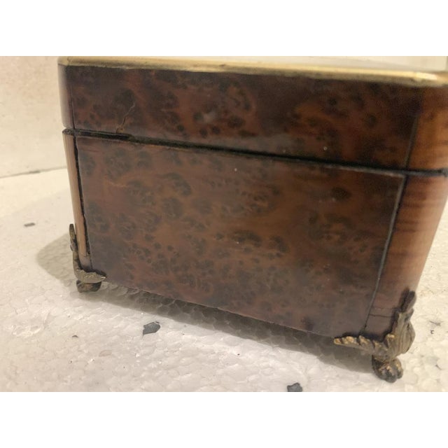 Napoleon III Jewelry Box in Thuya Burl and Brass Marquetry For Sale - Image 5 of 13