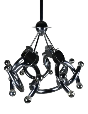 Mid-Century Modern Chrome Chandelier in the style of Gaetano Sciolari, 1970
