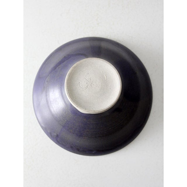 Purple Vintage Studio Pottery Bowl For Sale - Image 8 of 9