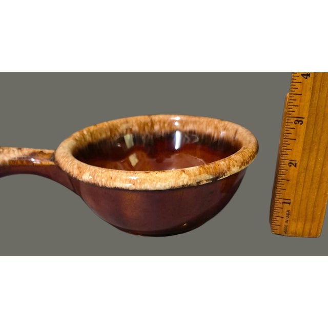 Vintage Four Usa Hull Glazed Pottery Onion Soup Handle Bowls For Sale - Image 6 of 7
