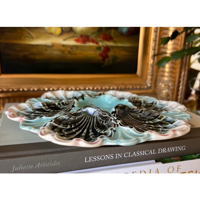 Rare Antique Fives Lille Majolica Oyster Plate - D For Sale - Image 10 of 12