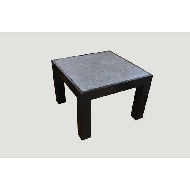 Andrianna Shamaris Riverstone Teak Wood Side Table For Sale - Image 4 of 5