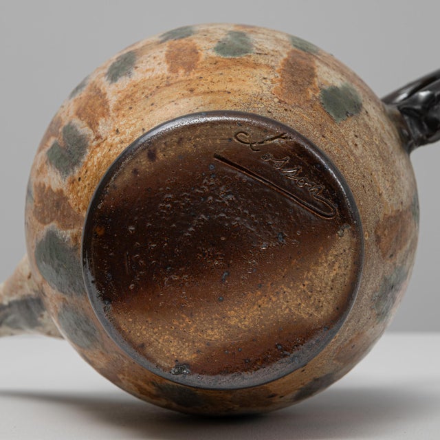 Mid 20th Century German Drip Glaze Ceramic Jug With Lid For Sale - Image 10 of 18