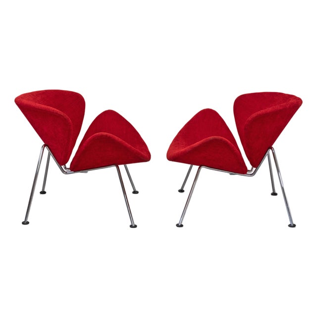 Vintage Orange Slice Chairs by Pierre Paulin for Artifort, 1970s, Set of 2 For Sale