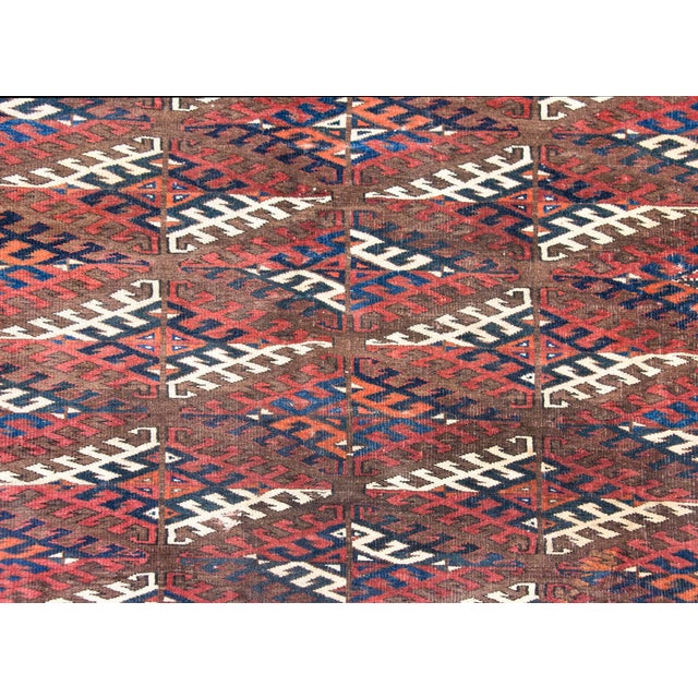 Textile Early 20th Century Persian Yamut Rug For Sale - Image 7 of 14