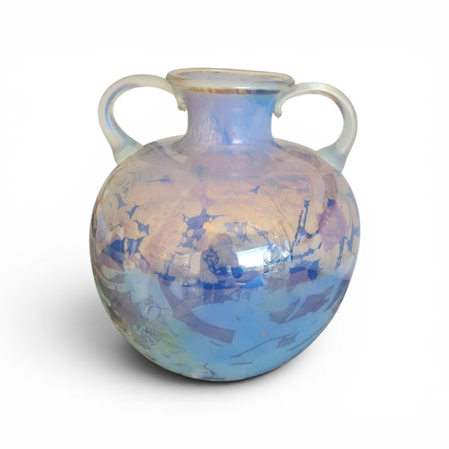 Avem Murano Glass Vase Anse Volanti Series Iridescent Double Handles, Italy, 1950s For Sale - Image 6 of 6
