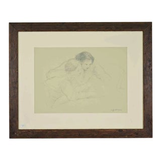Sigfrido Oliva, Girls, Drawing on Paper, 1980s For Sale