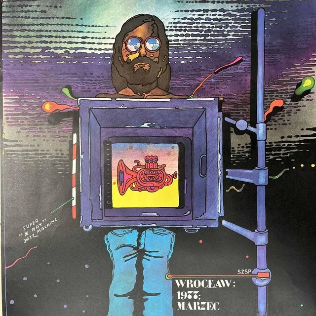 Jazz on the Oder River Poster, Wroclaw, Poland, 1973 For Sale - Image 3 of 11