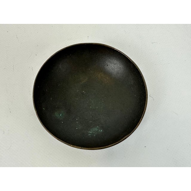 Antique Handmade Bronze Bowl by G.R., 19th Century For Sale - Image 3 of 8