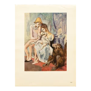 1948 After Pablo Picasso "The Acrobat's Family With a Monkey", First Edition Offset Lithograph