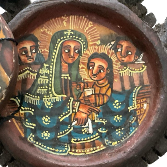 Wood Ethiopian Orthodox Wood Hand Cross - Icons From the Life of Christ For Sale - Image 7 of 11