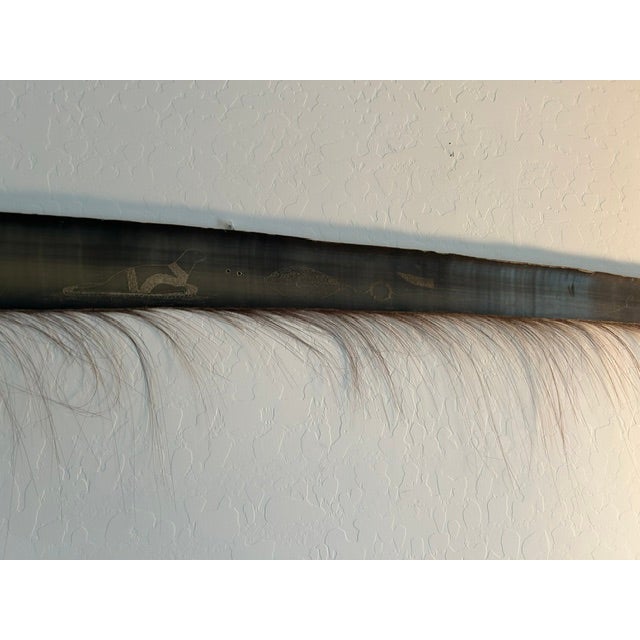 Native American 7 Foot 5" Wall Hanging - Scrimshaw Whale Baleen Frond - Mid Century For Sale - Image 3 of 16
