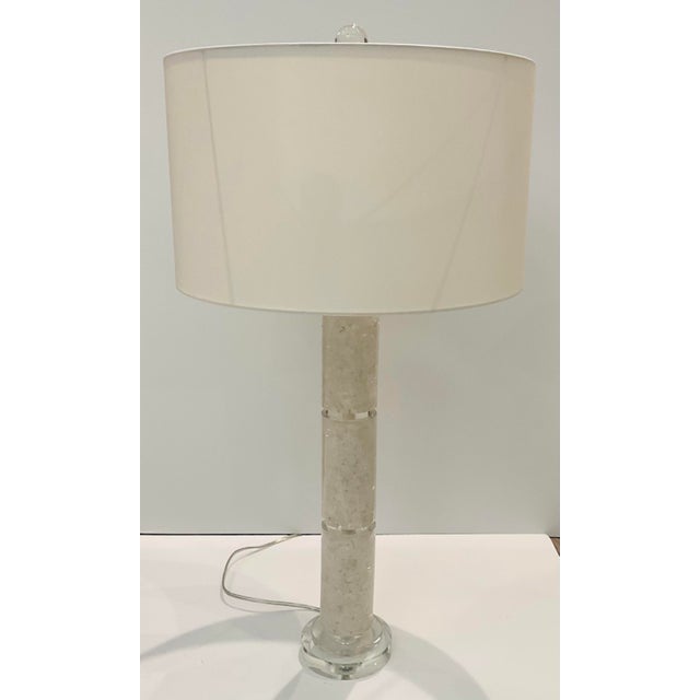 Stylish Port 68 Modern Quartz Madison Table Lamp, ivory fabric shade, showroom floor sample