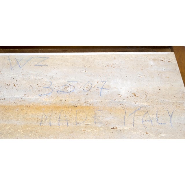 1970s Light Walnut Long Travertine Top 9 Drawers Dresser Credenza Drop Ring Pulls For Sale - Image 5 of 12