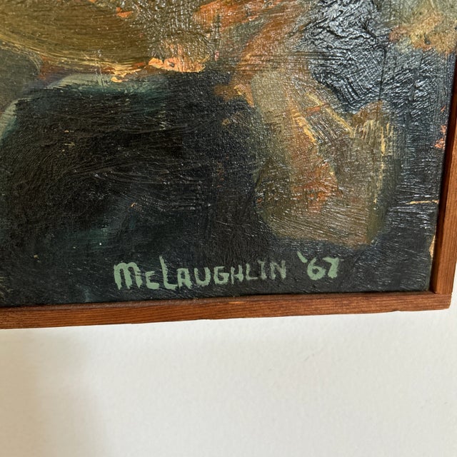 Mid-Century Modern Painting of a Pondering Man For Sale - Image 6 of 7