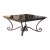 Mid-Century French Iron and Oak Riddling Board Table With Glass Top For Sale