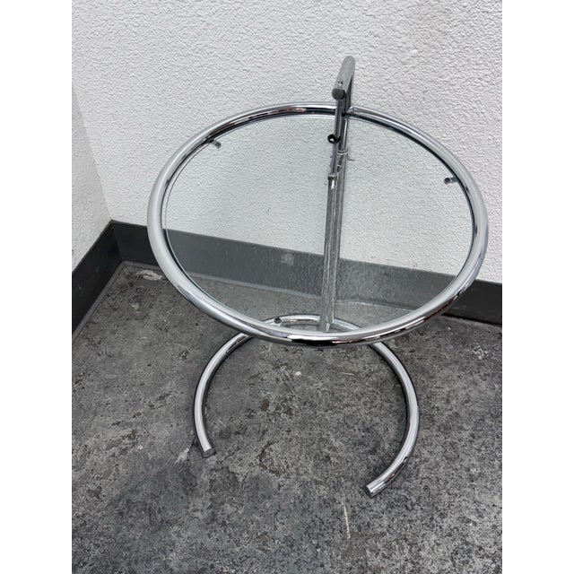 Alivar Eileen Grey Style Chrome + Glass Side Table For Sale - Image 12 of 12